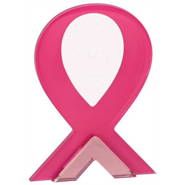Picture of 8" Pink Ribbon Standup Acrylic