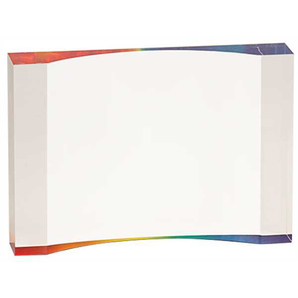 Picture of 5" x 3 1/2" Rainbow 1" Thick Acrylic Crescent