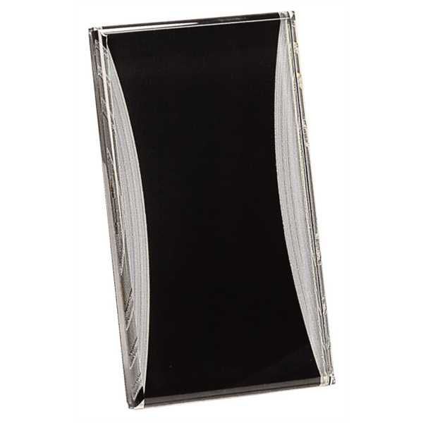 Picture of 4" x 7" Black/Silver Reflection Acrylic Stand Up Plaque with Easel