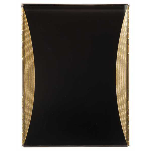Picture of 9" x 12" Black/Gold Reflection Acrylic Plaque with Adhesive Hanger