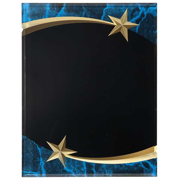 Picture of 7" x 9" Blue Marble Shooting Star Acrylic Plaque
