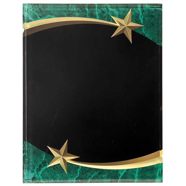 Picture of 7" x 9" Green Marble Shooting Star Acrylic Plaque