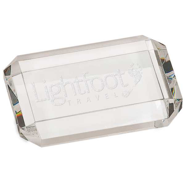 Picture of 4" x 2 3/4" Crystal Rectangle Paperweight