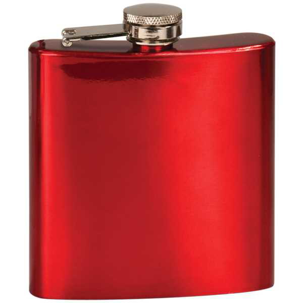 Picture of 6 oz. Gloss Red Laserable Stainless Steel Flask