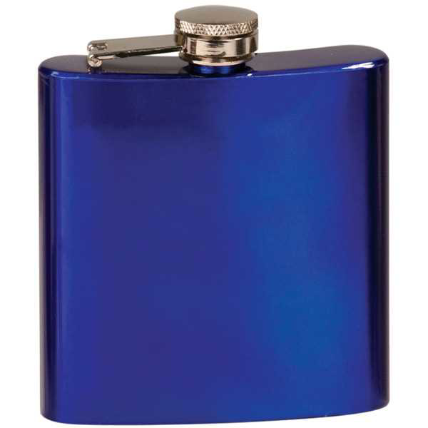 Picture of 6 oz. Gloss Blue Laserable Stainless Steel Flask