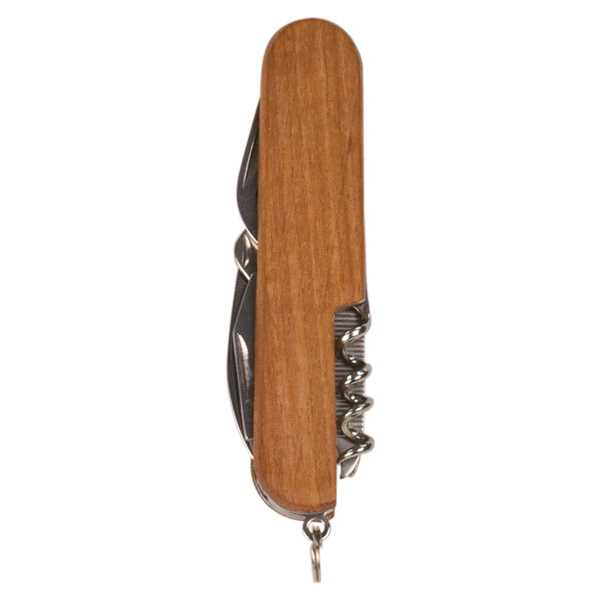 Picture of 3 1/2" Wooden 8-Function Multi-Tool Pocket Knife