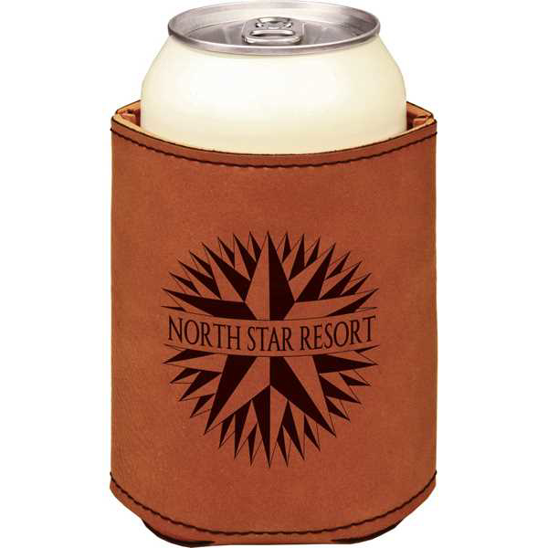 Picture of 3 3/4" Rawhide Laserable Leatherette Beverage Holder