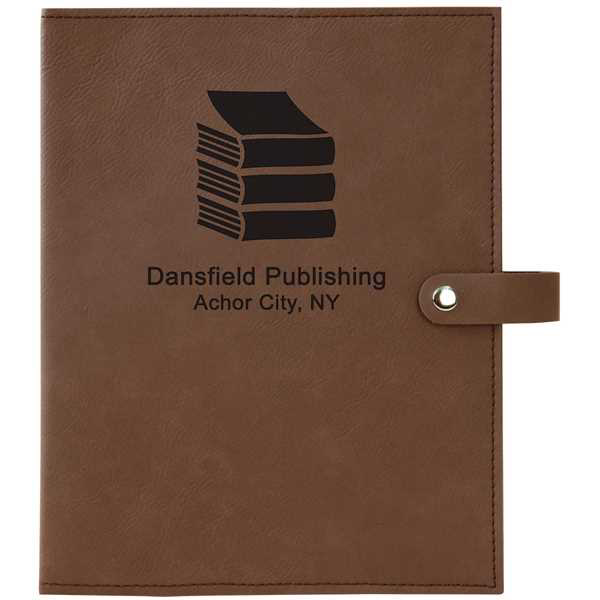 Picture of 6 1/2" x 8 3/4" Dark Brown Leatherette Book/Bible Cover with Snap Closure