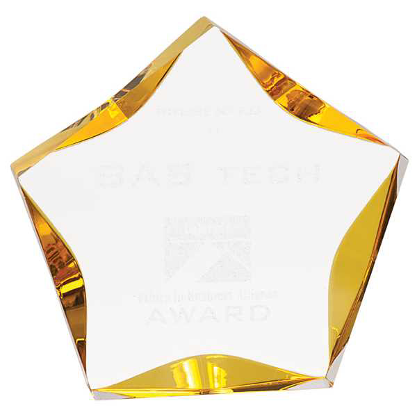 Picture of 5" Clear/Gold Luminary Star Acrylic