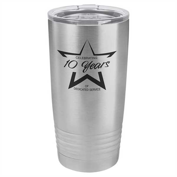 Picture of Polar Camel 20 oz. Stainless Steel Ringneck Vacuum Insulated Tumbler w/Clear Lid
