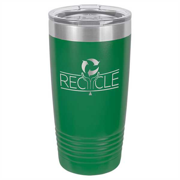Picture of Polar Camel 20 oz. Green Ringneck Vacuum Insulated Tumbler w/Clear Lid
