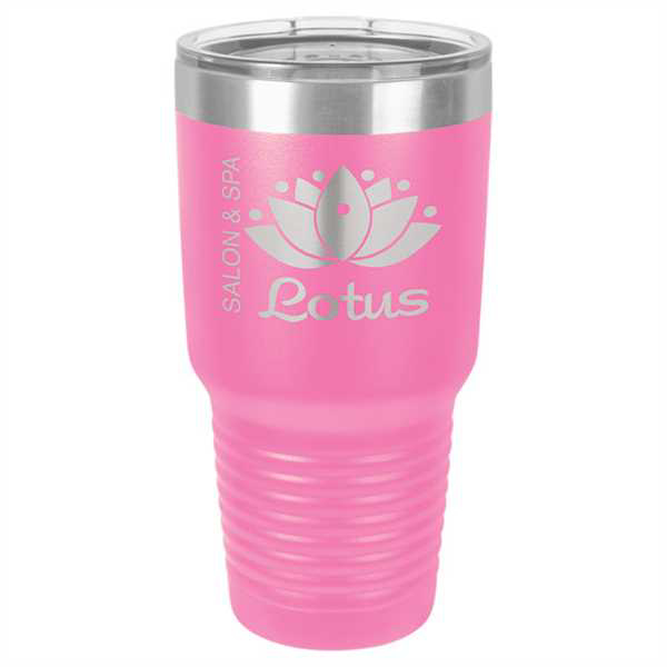 Picture of Polar Camel 30 oz. Pink Ringneck Vacuum Insulated Tumbler w/Clear Lid