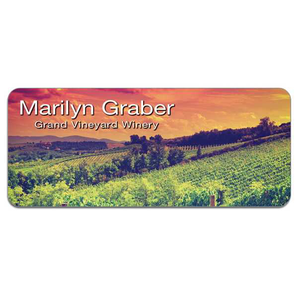 Picture of 3" x 1.25" Gloss White Unisub FRP Sublimatable Name Badge with Radius Corners