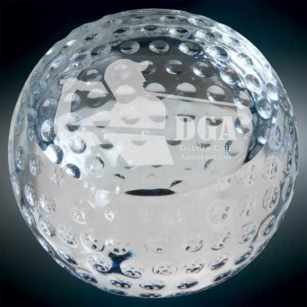 Picture of 3 1/8" Crystal Golf Ball Paperweight