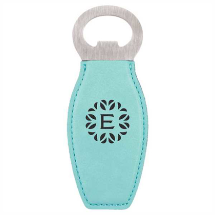 Picture of Teal Laserable Leatherette Bottle Opener with Magnet