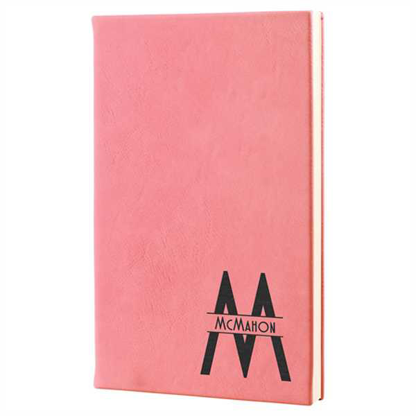 Picture of 5 1/4" x 8 1/4" Pink Laserable Leatherette Journal