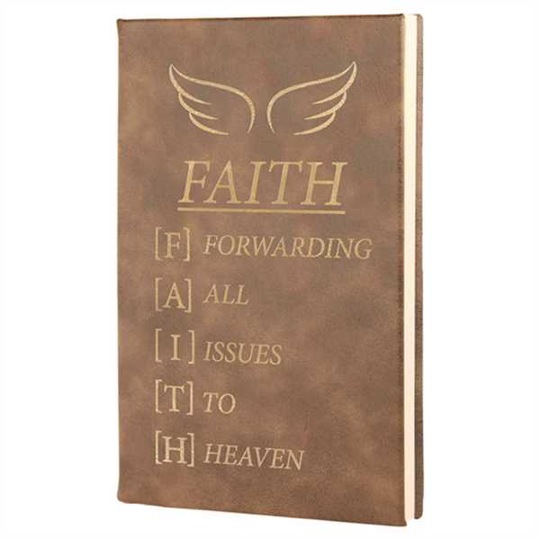Picture of 5 1/4" x 8 1/4" Rustic/Gold Laserable Leatherette Journal