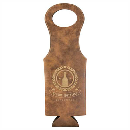 Picture of Rustic/Gold Laserable Leatherette Wine Bag