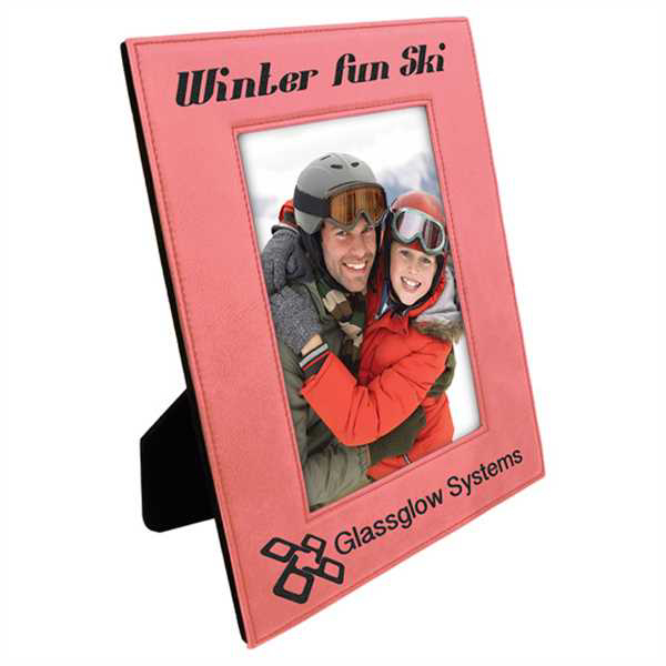 Picture of 4" x 6" Pink Laserable Leatherette Photo Frame