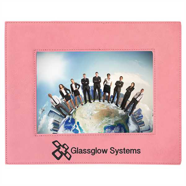 Picture of 5" x 7" Pink Laserable Leatherette Photo Frame