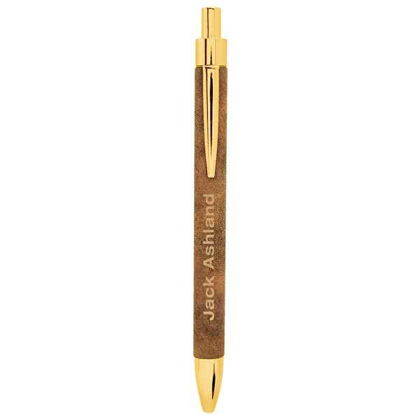 Picture of Rustic/Gold Laserable Leatherette Pen