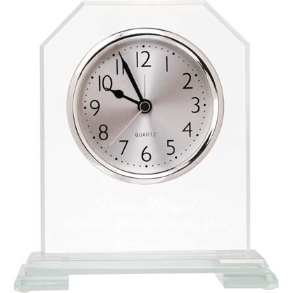 Picture of 6 1/2" Clipped Corner Glass Clock