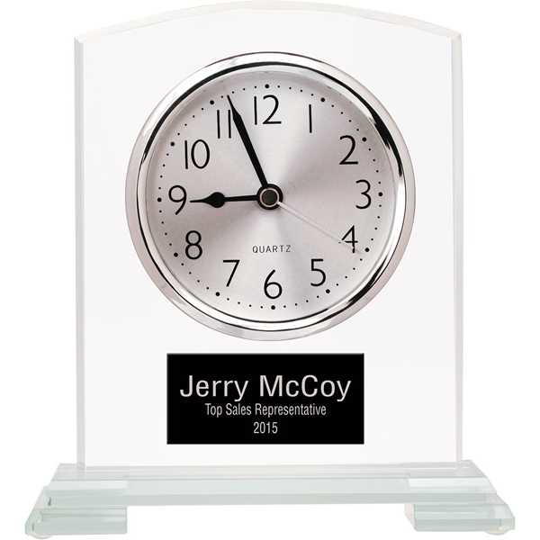 Picture of 6 1/2" Square Arch Glass Clock