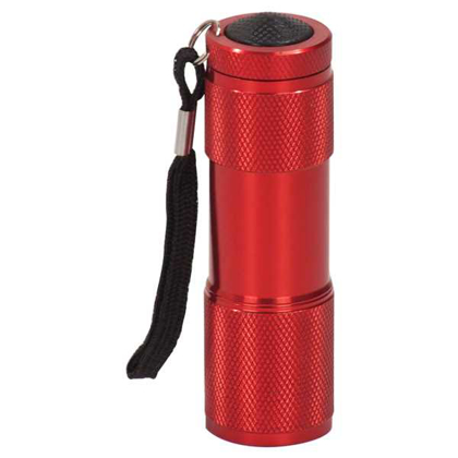 Picture of 3 3/8" Red 9-LED Laserable Flashlight with Strap