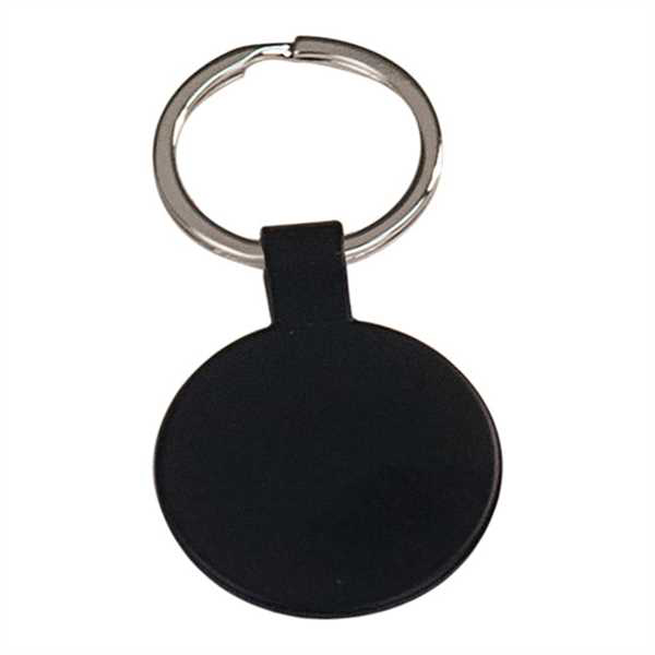 Picture of 1 1/2" Black Laserable Round Keychain