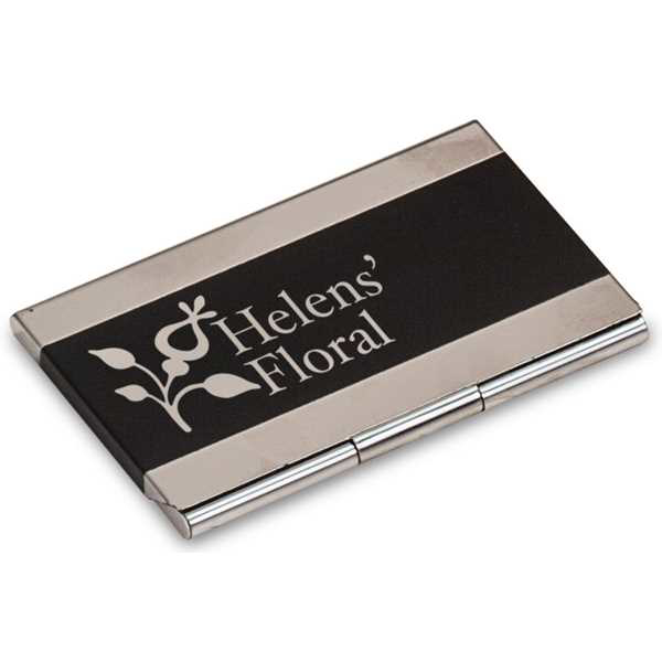 Picture of 3 3/4" x 2 1/2" Black Laserable Business Card Holder