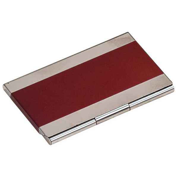 Picture of 3 3/4" x 2 1/2" Red Laserable Business Card Holder