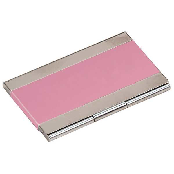 Picture of 3 3/4" x 2 1/2" Pink Laserable Business Card Holder