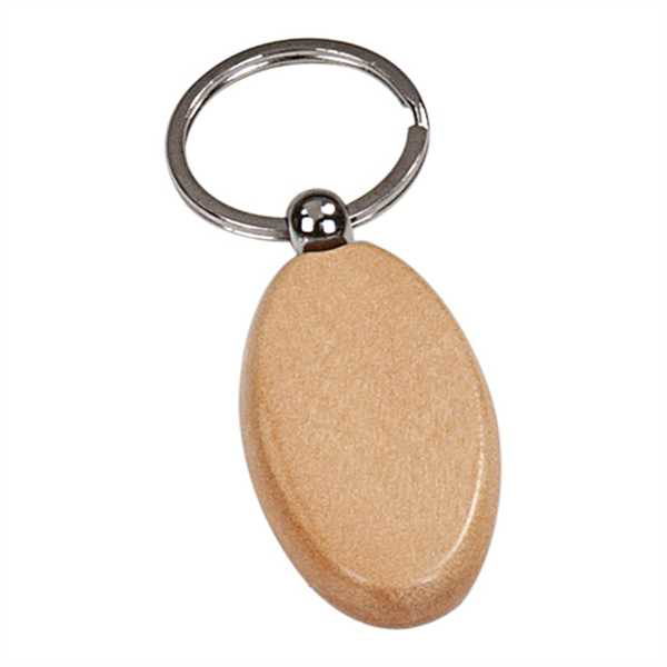 Picture of 1" x 2" Maple Oval Keychain
