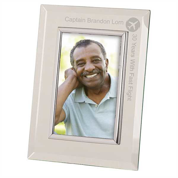 Picture of 4" x 6" Clear Glass Mirror Picture Frame with Silver Trim