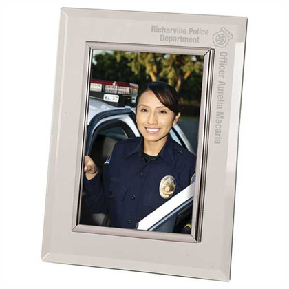 Picture of 5" x 7" Clear Glass Mirror Picture Frame with Silver Trim