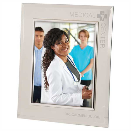 Picture of 8" x 10" Clear Glass Mirror Picture Frame with Silver Trim