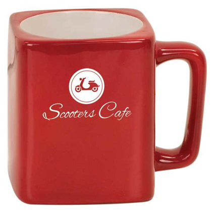 Picture of 8 oz. Red Ceramic Square LazerMug