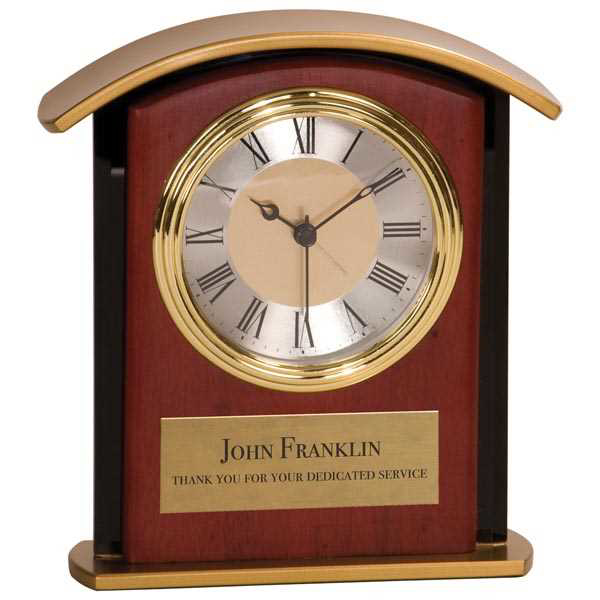 Picture of 6 1/2" Mahogany Finish Gold Top Clock