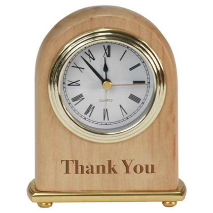 Picture of 4" x 5" Red Alder Arch Desk Clock