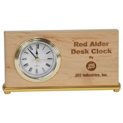 Picture of 7 1/2" x 4" Red Alder Horizontal Desk Clock