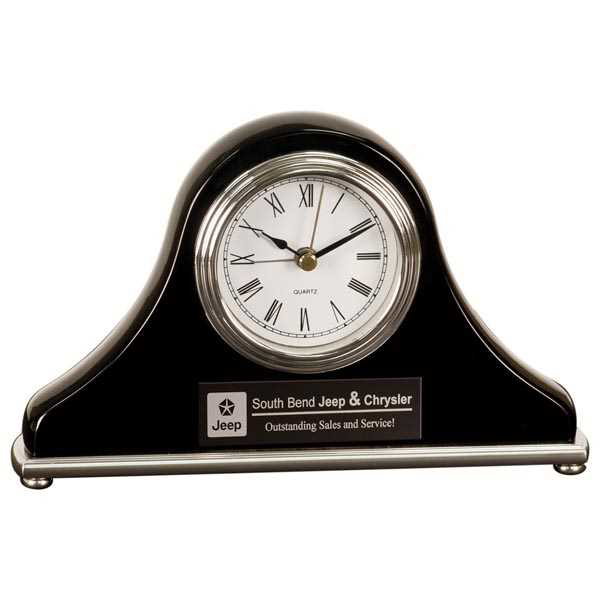 Picture of 7 1/2" x 4 1/2" Black Piano Finish Mantel Desk Clock