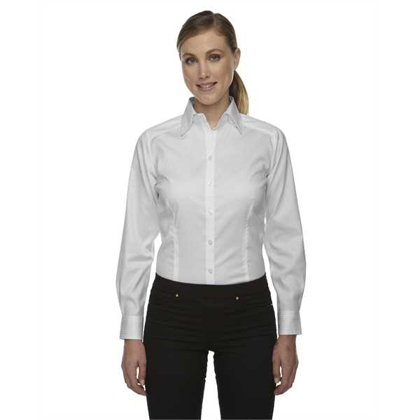 Picture of Ladies' Wrinkle-Free Two-Ply 80's Cotton Taped Stripe Jacquard Shirt