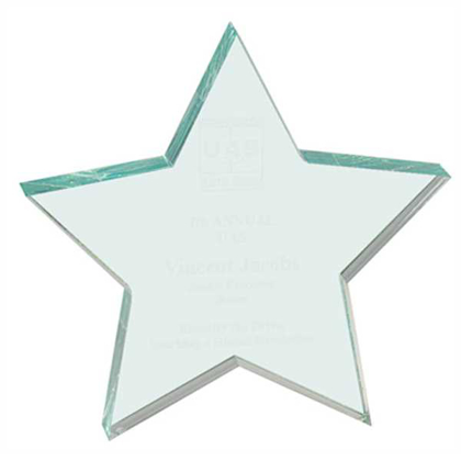 Picture of 5" x 5" Jade Star Acrylic Paperweight