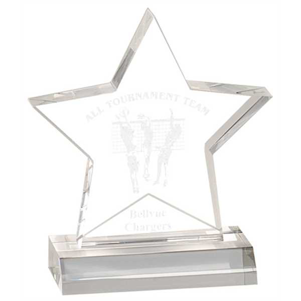 Picture of 5" x 5" Clear Star Acrylic Award with 4" Base