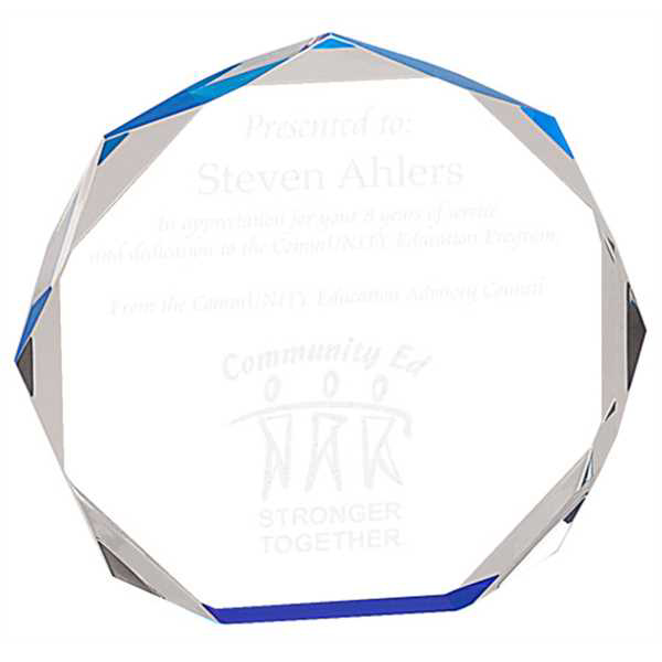 Picture of 6" Blue Octagon Acrylic Award