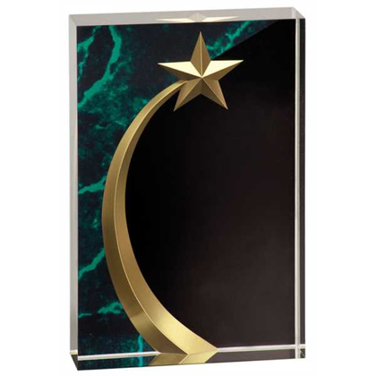 Picture of 6 3/4" Green Marble Square Shooting Star Acrylic