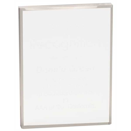 Picture of 6" x 8" Clear Rectangle Acrylic Bevel on Front and Back