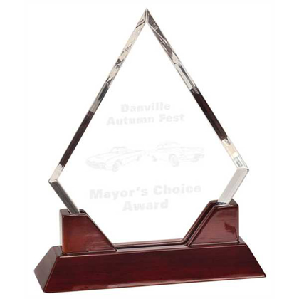 Picture of 8 1/2" Diamond Prestige Acrylic with Rosewood Piano Finish Base