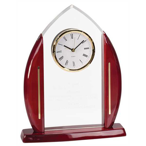 Picture of 11" Clear Arch Cathedral Acrylic with Clock