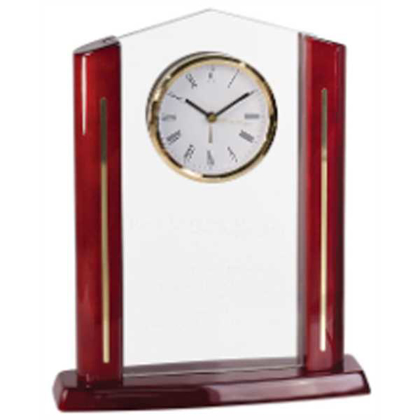 Picture of 10 1/2" Clear Rectangle Cathedral Acrylic with Clock